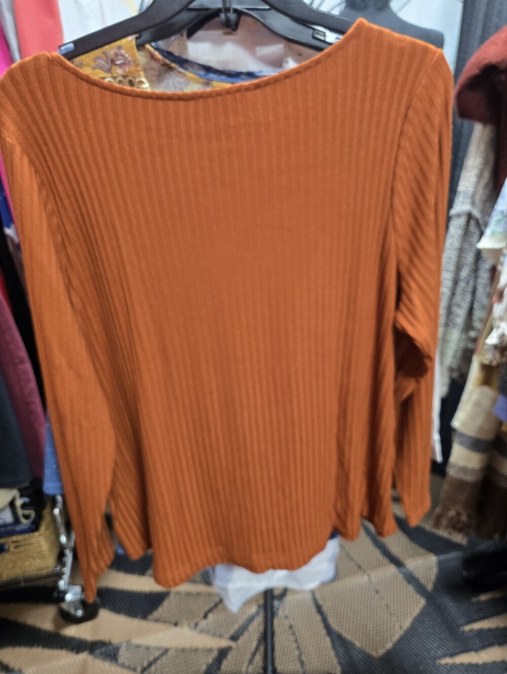 89 Liverpool Rust Ribbed Long-Sleeve Top - Picture 3 of 3